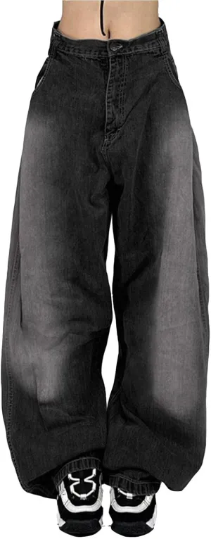 Fashion Jeans for Women Wide Leg Baggy Jeans High Waist Y2K Cargo Pants Casual Loose Boyfriends Trousers Vintage Streetwear