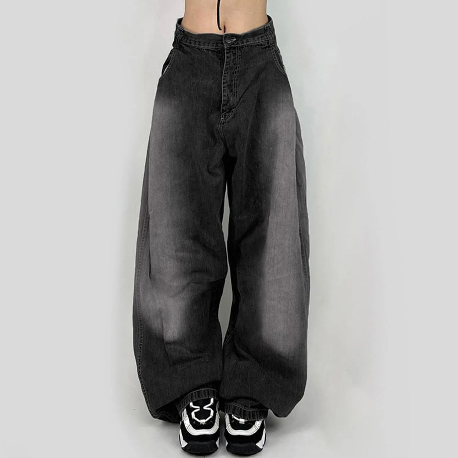 Fashion Jeans for Women Wide Leg Baggy Jeans High Waist Y2K Cargo Pants Casual Loose Boyfriends Trousers Vintage Streetwear