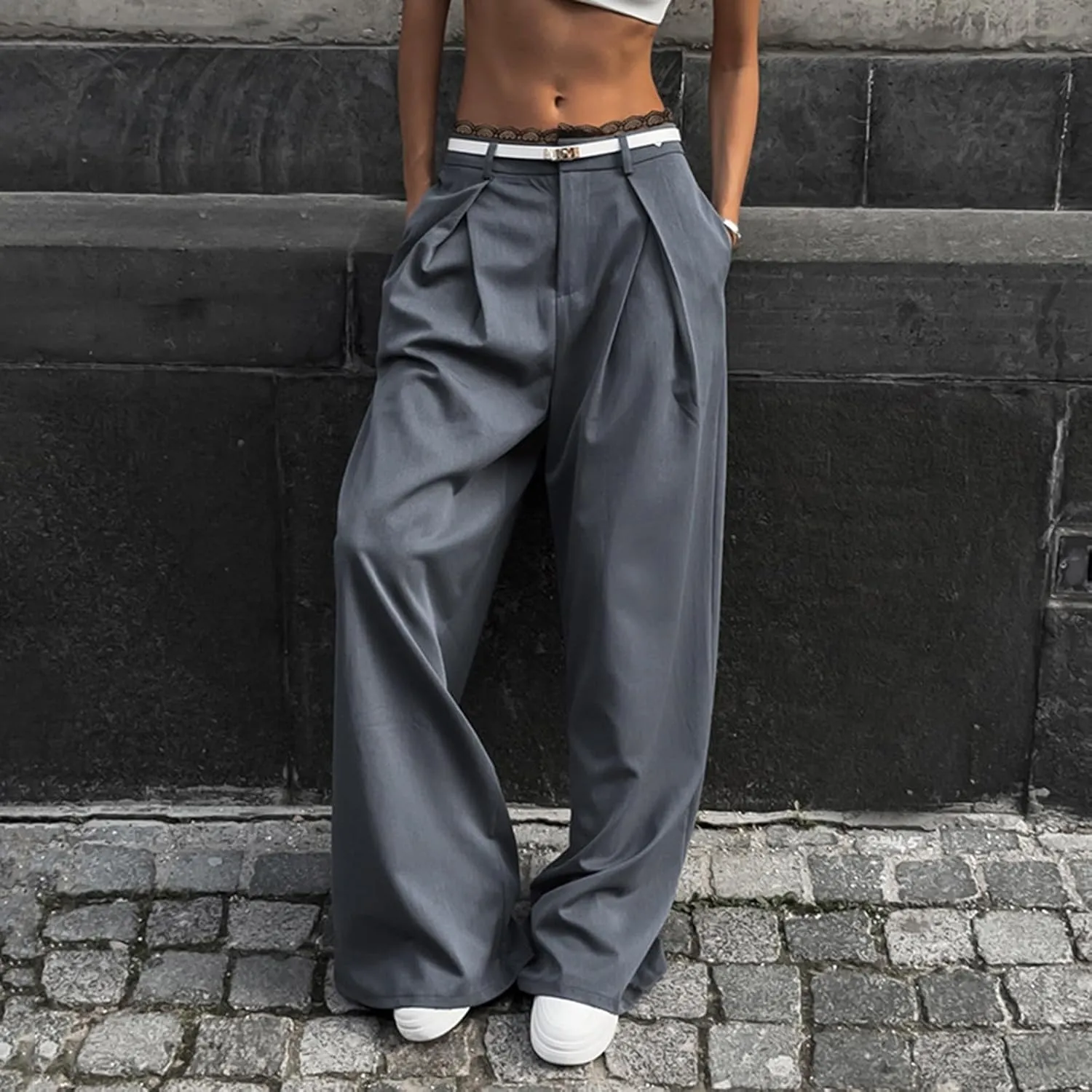 Fashion Jeans for Women Wide Leg Baggy Jeans High Waist Y2K Cargo Pants Casual Loose Boyfriends Trousers Vintage Streetwear