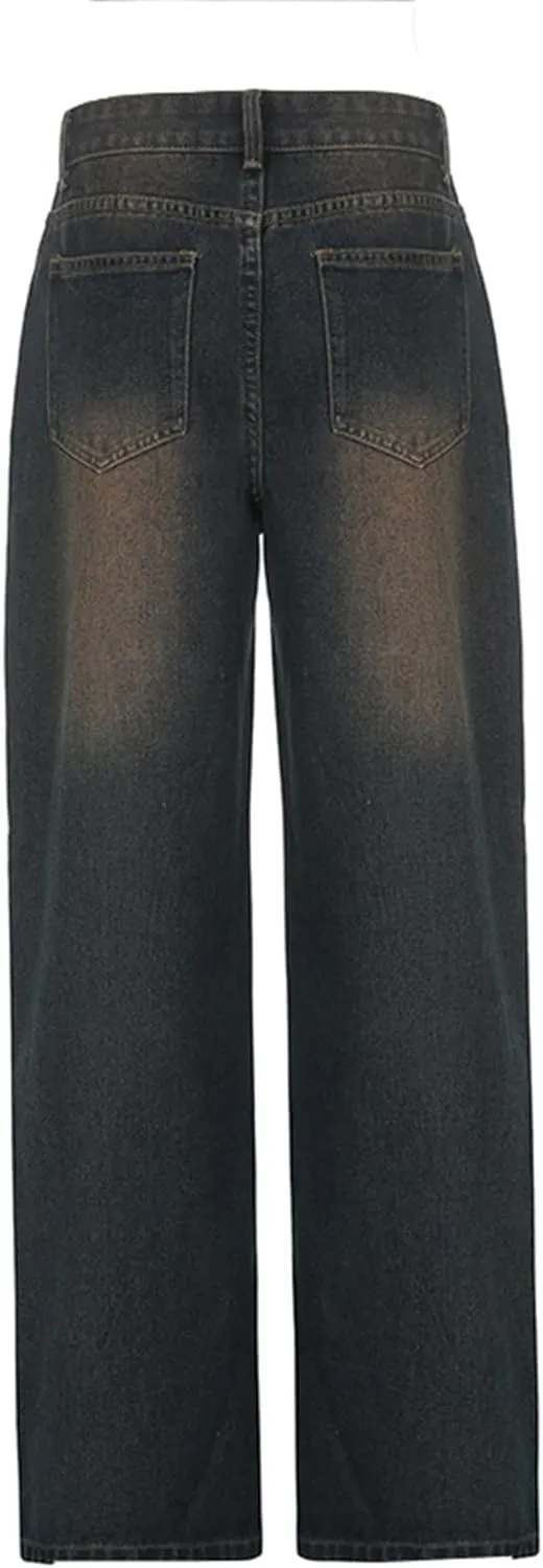 Fashion Jeans for Women Wide Leg Baggy Jeans High Waist Y2K Cargo Pants Casual Loose Boyfriends Trousers Vintage Streetwear