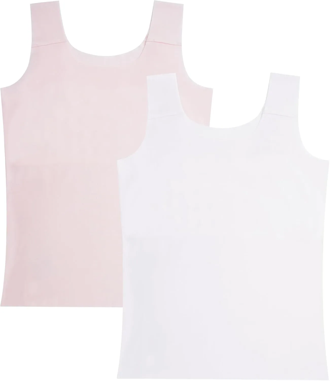 FEOYA Teen Girls Camisole Training Cotton Bra Round Neck Tank Top with Shelf Bra 2/3 Pack