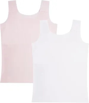 FEOYA Teen Girls Camisole Training Cotton Bra Round Neck Tank Top with Shelf Bra 2/3 Pack