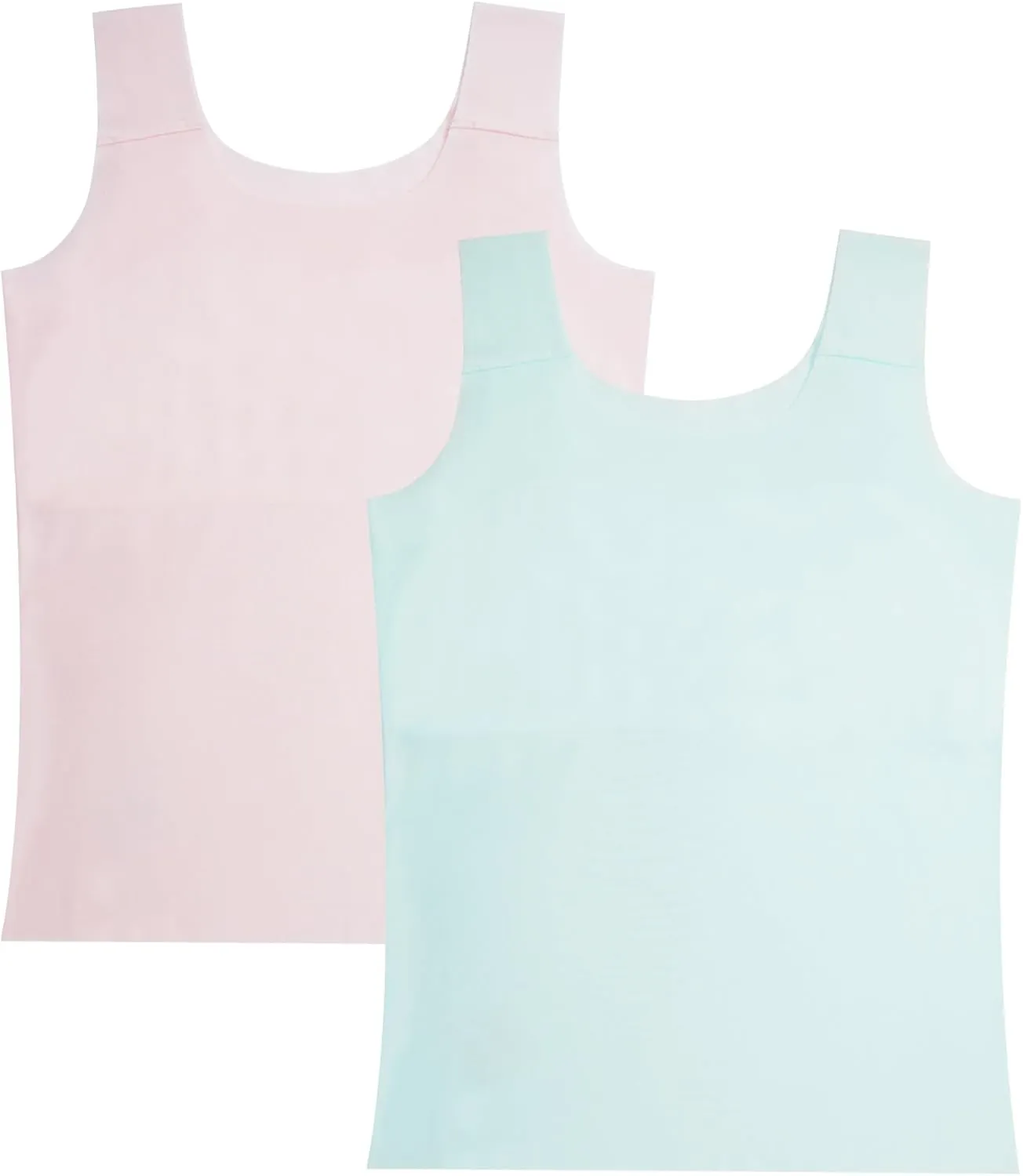 FEOYA Teen Girls Camisole Training Cotton Bra Round Neck Tank Top with Shelf Bra 2/3 Pack