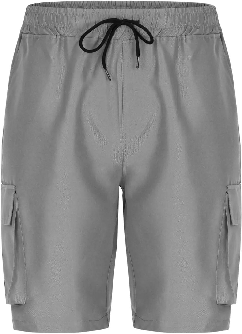 Finelylove Mens Cargo Shorts Relaxed Fit Elastic Waist Summer Casual Hiking Work Shorts Lightweight Straight Joggers Pants