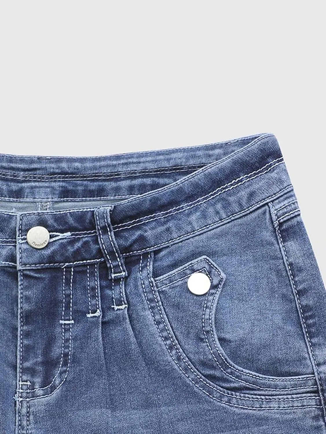 Flamingals Low Rise Straight Leg Wide Leg Baggy Jeans Women Stretch Boyfriend Butterfly Flare Denim Pants