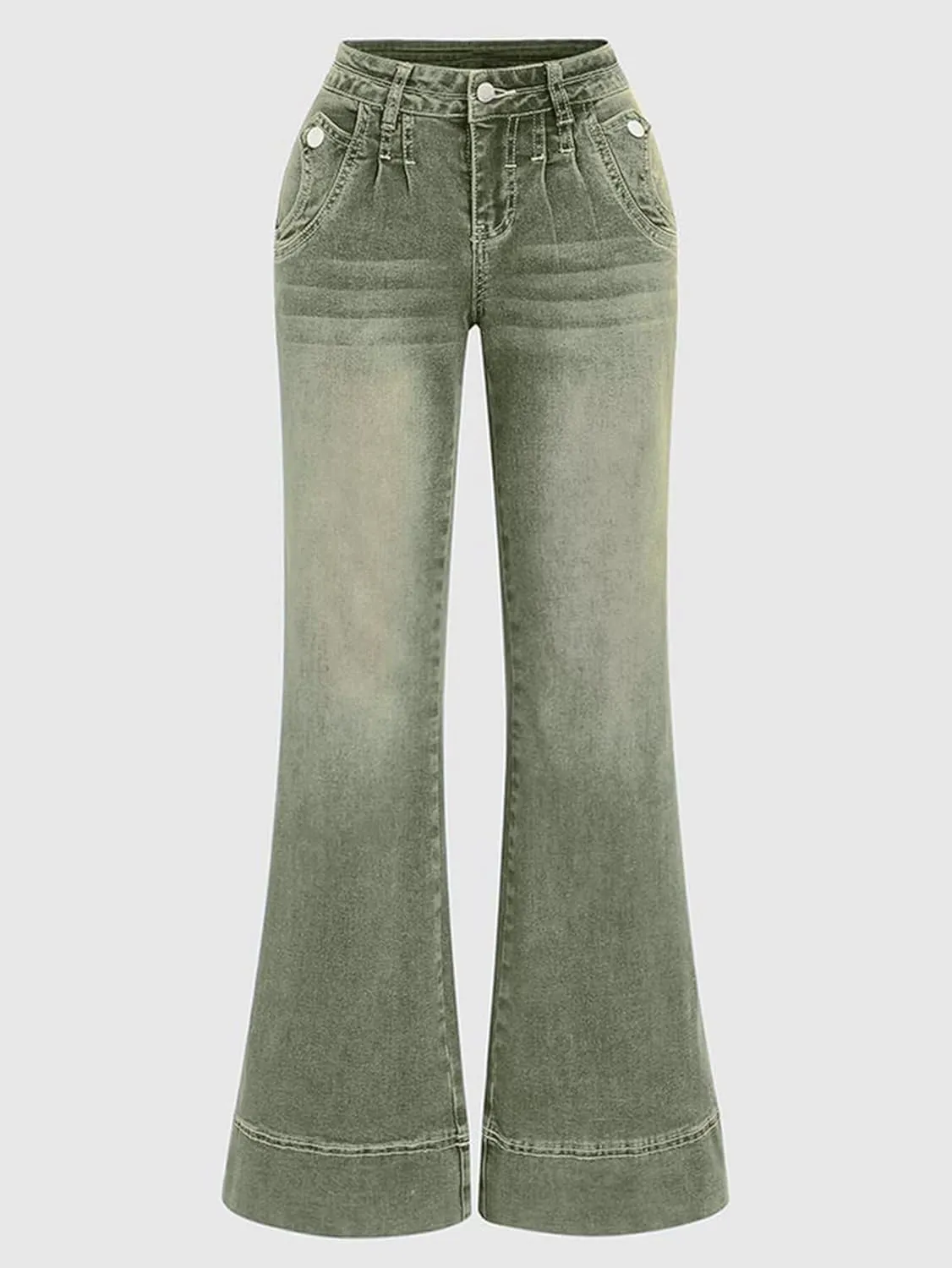 Flamingals Low Rise Straight Leg Wide Leg Baggy Jeans Women Stretch Boyfriend Butterfly Flare Denim Pants