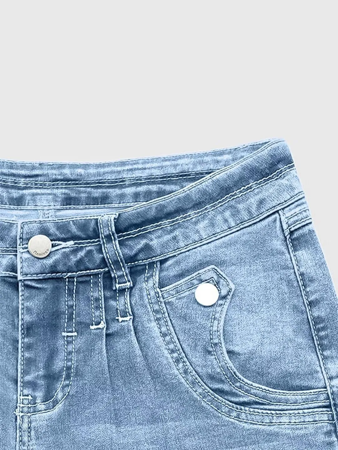 Flamingals Low Rise Straight Leg Wide Leg Baggy Jeans Women Stretch Boyfriend Butterfly Flare Denim Pants