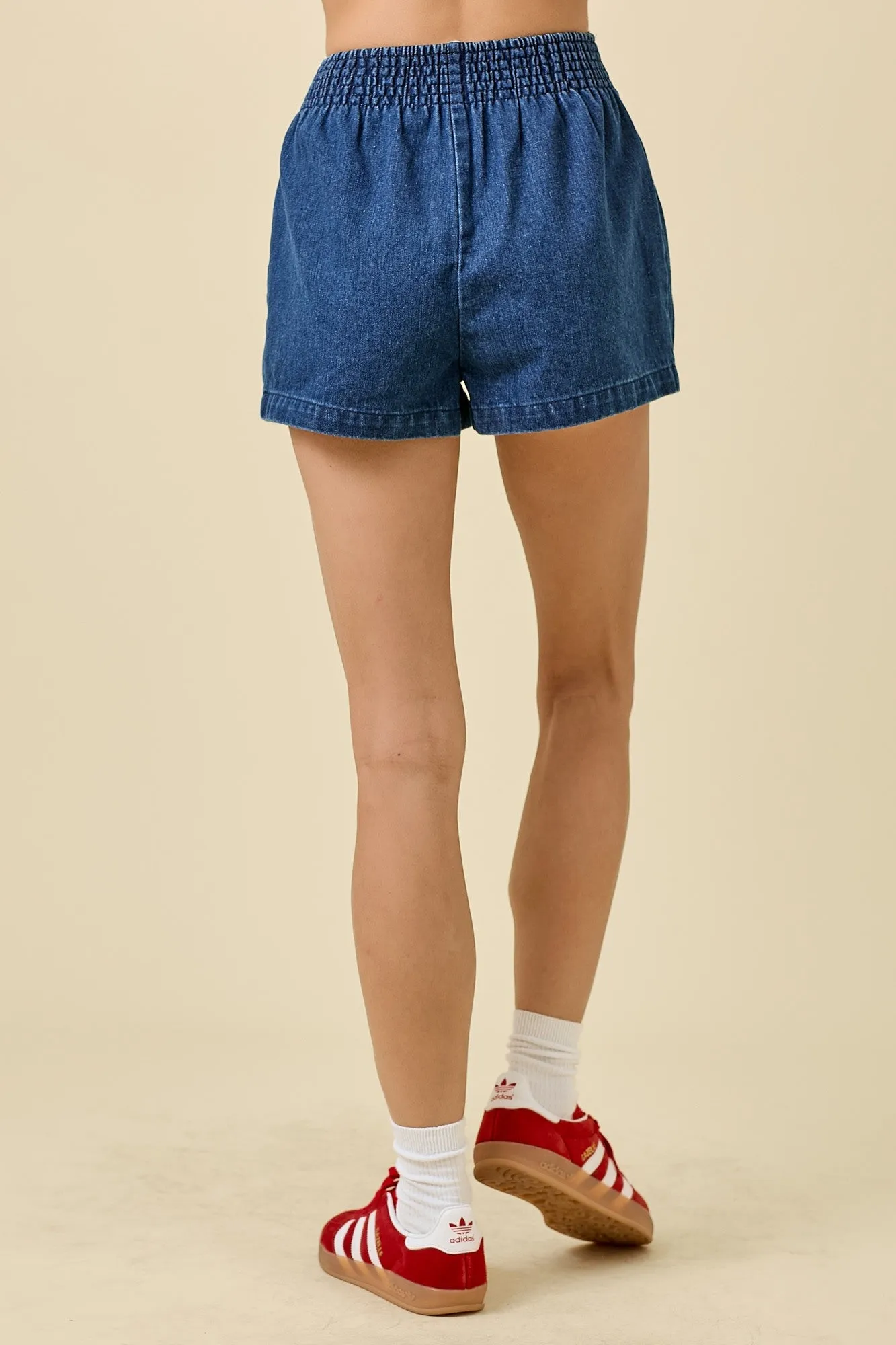 Flared Denim Shorts