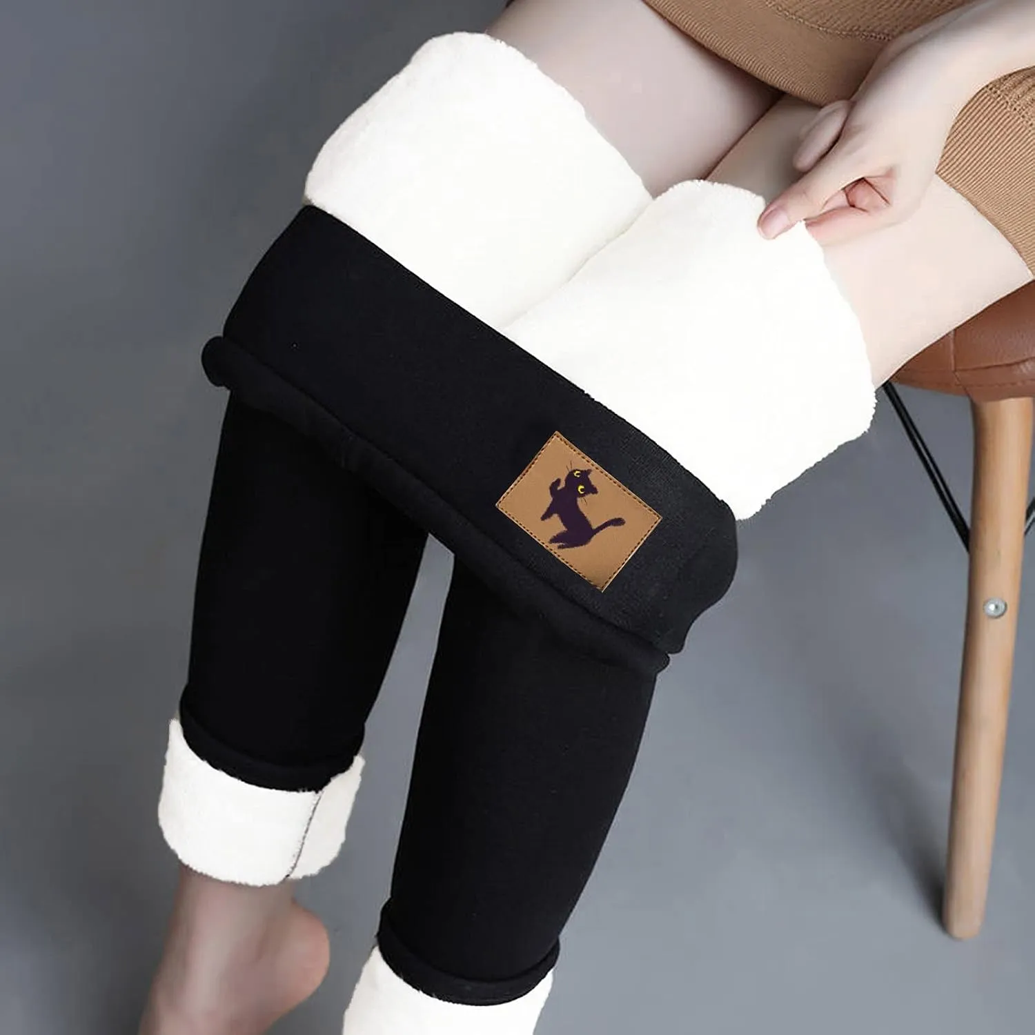 Fleece Lined Pants Women Yoga Pants Elastic High Waist Plush Yoga Pants Thermal Velvet Pants