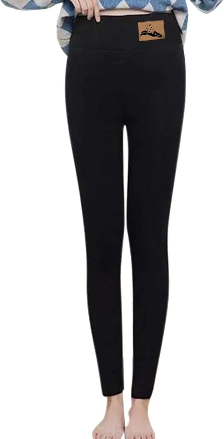 Fleece Lined Pants Women Yoga Pants Elastic High Waist Plush Yoga Pants Thermal Velvet Pants