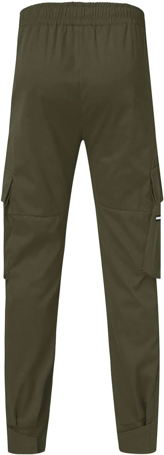 Flowy Pants for Men Casual Fall Pants for Men Men's Slim-Fit Casual Stretch Chino Pant Mens Casual Pants with Pockets