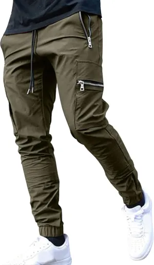 Flowy Pants for Men Casual Fall Pants for Men Men's Slim-Fit Casual Stretch Chino Pant Mens Casual Pants with Pockets
