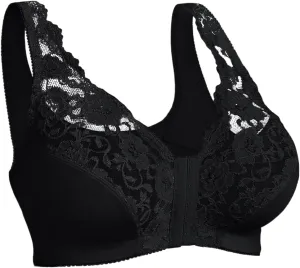 Front Buckle Bras for Women Plus Size Lace Racerback No Underwire Full Figure Coverage Underwear Soft Sleep Brassiere