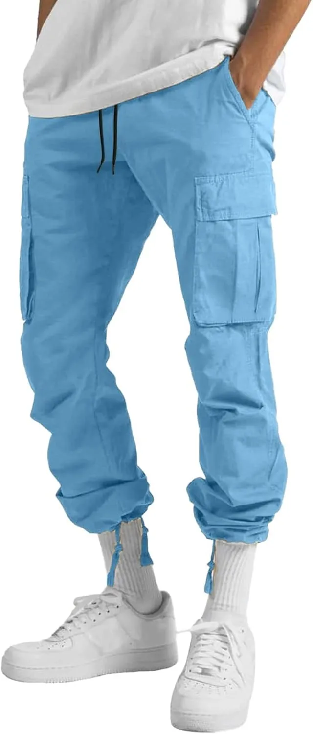 GIERIDUC Mens Active Athletic Sweatpants Comfortable Dress Pants for Men Navy Slim Fit Dress Pants Slim Stretch Dress Pants