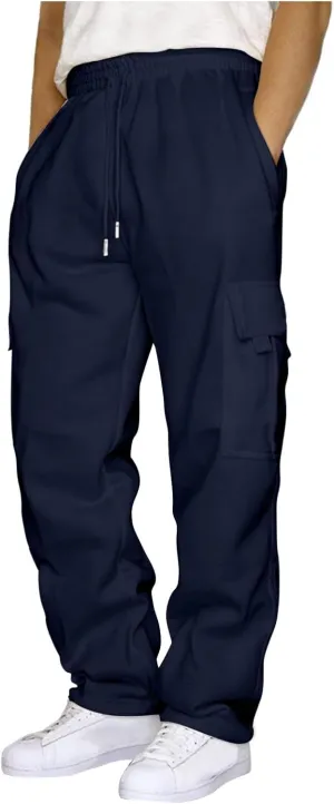 GIERIDUC Mens Active Athletic Sweatpants Comfortable Dress Pants for Men Navy Slim Fit Dress Pants Slim Stretch Dress Pants