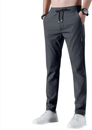 Glide Pants Men Breathable Quick Dry Work Pants Stretch Active Elastic Waist Lightweight Hiking Outfits with Pockets