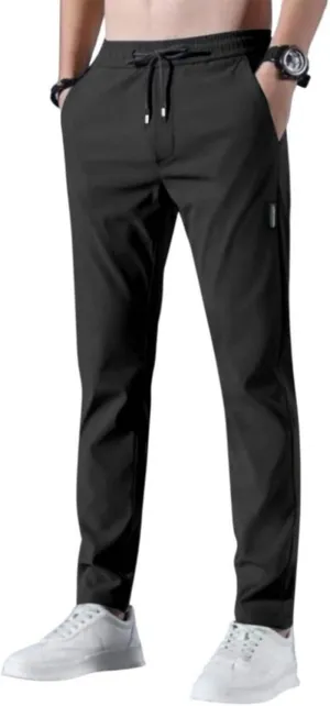 Glide Pants Men Breathable Quick Dry Work Pants Stretch Lightweight Elastic Waist Drawstring Active Hiking Pant