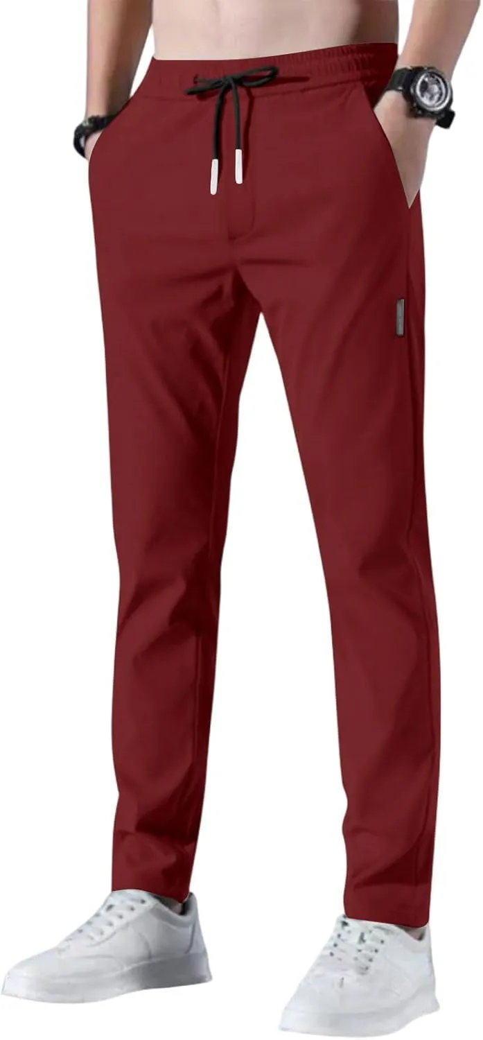 Glide Pants Men Quick Dry Breathable Work Pants Stretch Waterproof Active Hiking Lightweight Trousers with Pockets