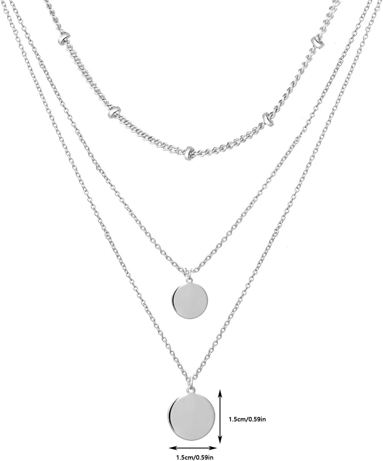 Gold chain For Men For Women 3 For Women Layered Jewelry Girls Choker Disc Necklaces Necklace Layered Dainty