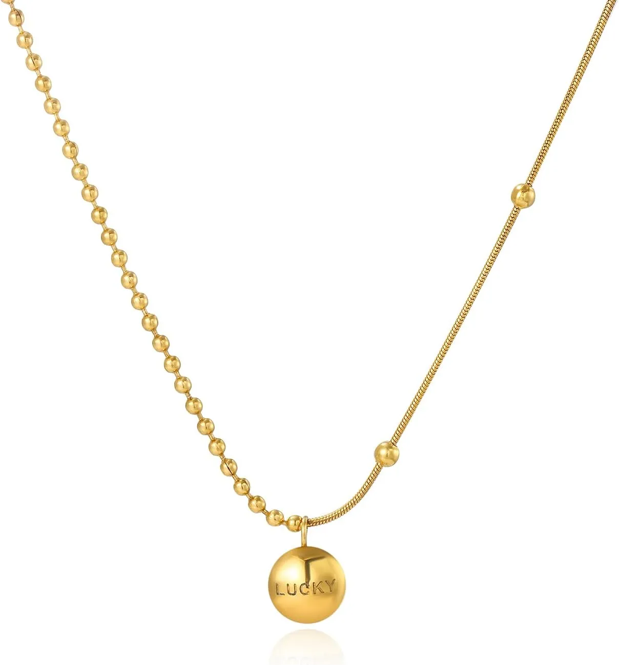 Gold Danity Charm Pendant Choker Necklaces Trendy Chunky Gold Bead Choker Necklaces for Women
