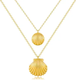 Gold Seashell Pendant Necklace for Women Shell Charm Necklaces Summer Beach Necklaces Vacation Jewelry