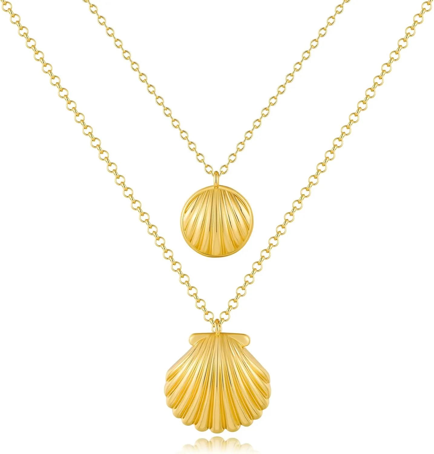 Gold Seashell Pendant Necklace for Women Shell Charm Necklaces Summer Beach Necklaces Vacation Jewelry