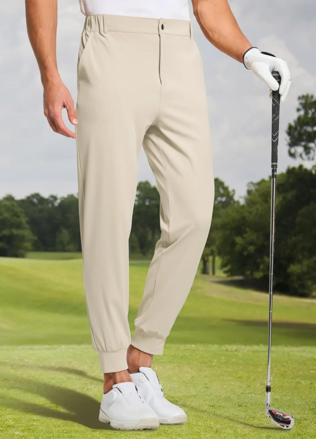 Golf Joggers for Men Lightweight Stretch Slim Fit Dress Pants Business Casual Work Pants with Pockets