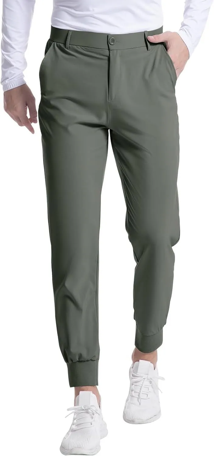 Golf Joggers for Men Lightweight Stretch Slim Fit Dress Pants Business Casual Work Pants with Pockets