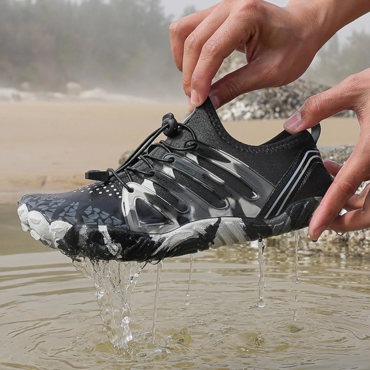 Grounded Footwear for Women Men with Neuropathy Grounding Shoes Hiking Footwear Barefoot Womens Shoes Non-Slip Outdoor Unisex Water Pro Beach Shoe Wide Toe Box Sneakers, Diabetic Shoe, Quick-Dry