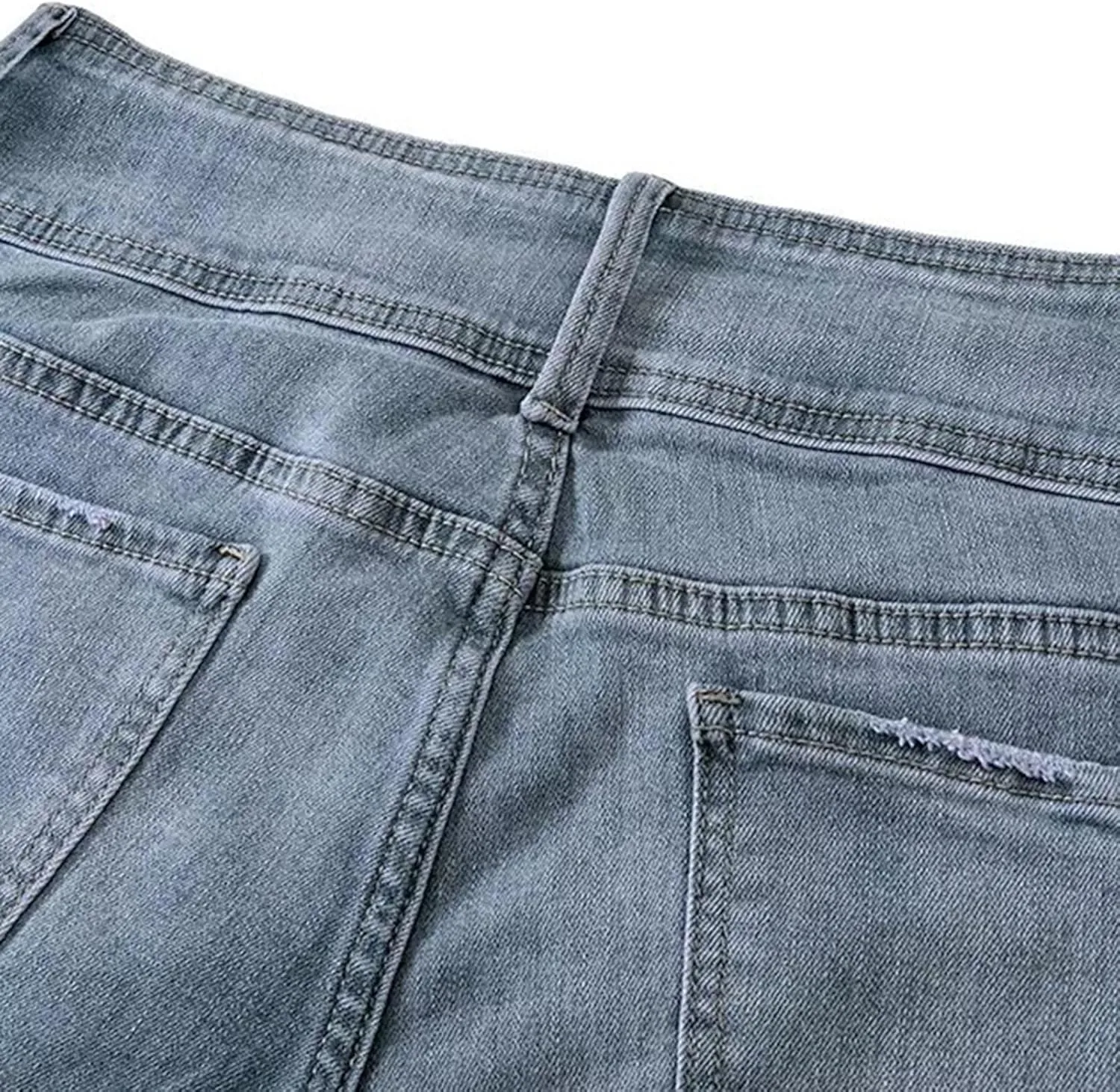 Gumipy Women Seamed Front Wide Leg Jeans Elastic Waist Stretch Denim Flare Jeans High Waisted Baggy Jean Bell Bottom Jeans