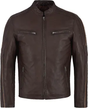 HANDSY Leather Jackets For Men - Leather Motorcycle Jacket Men -leather Biker Jacket Men - Real Leather Jackets For Men