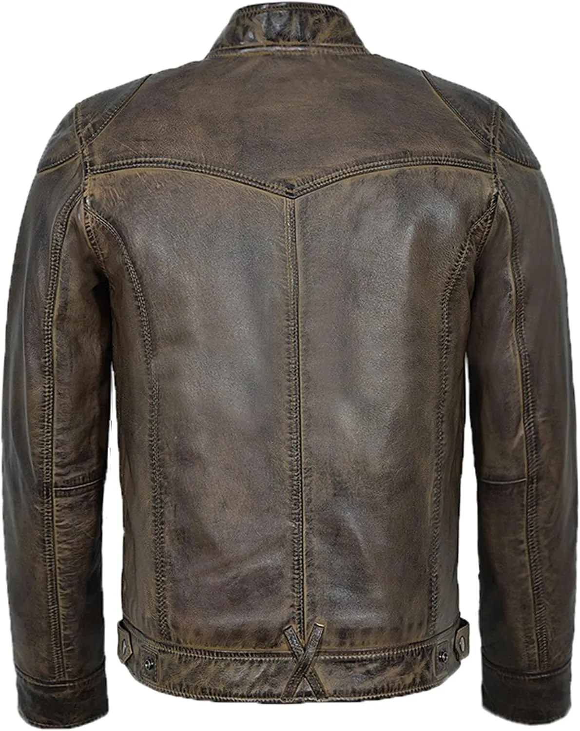 HANDSY Leather Jackets For Men - Leather Motorcycle Jacket Men -leather Biker Jacket Men - Real Leather Jackets For Men