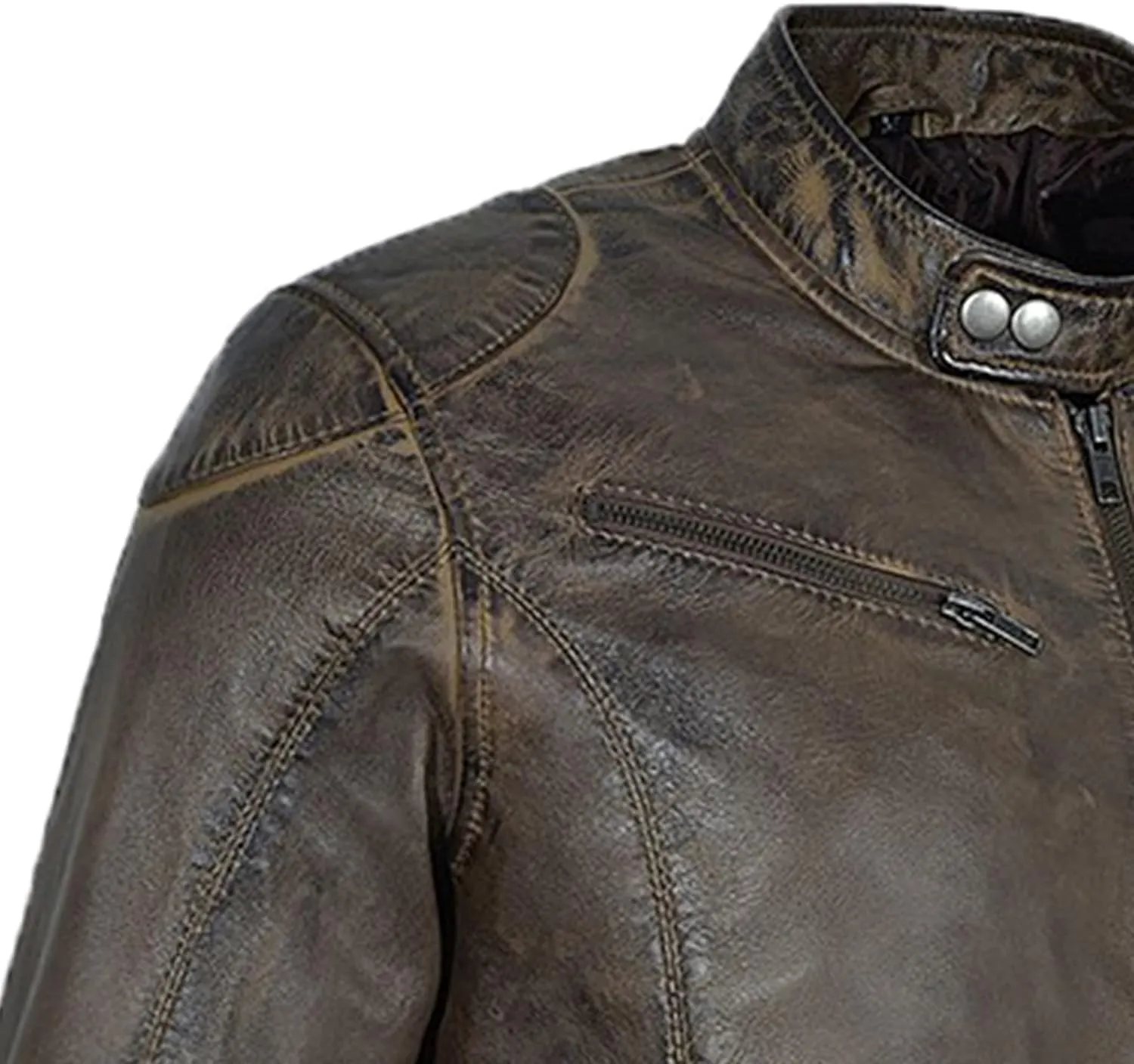 HANDSY Leather Jackets For Men - Leather Motorcycle Jacket Men -leather Biker Jacket Men - Real Leather Jackets For Men