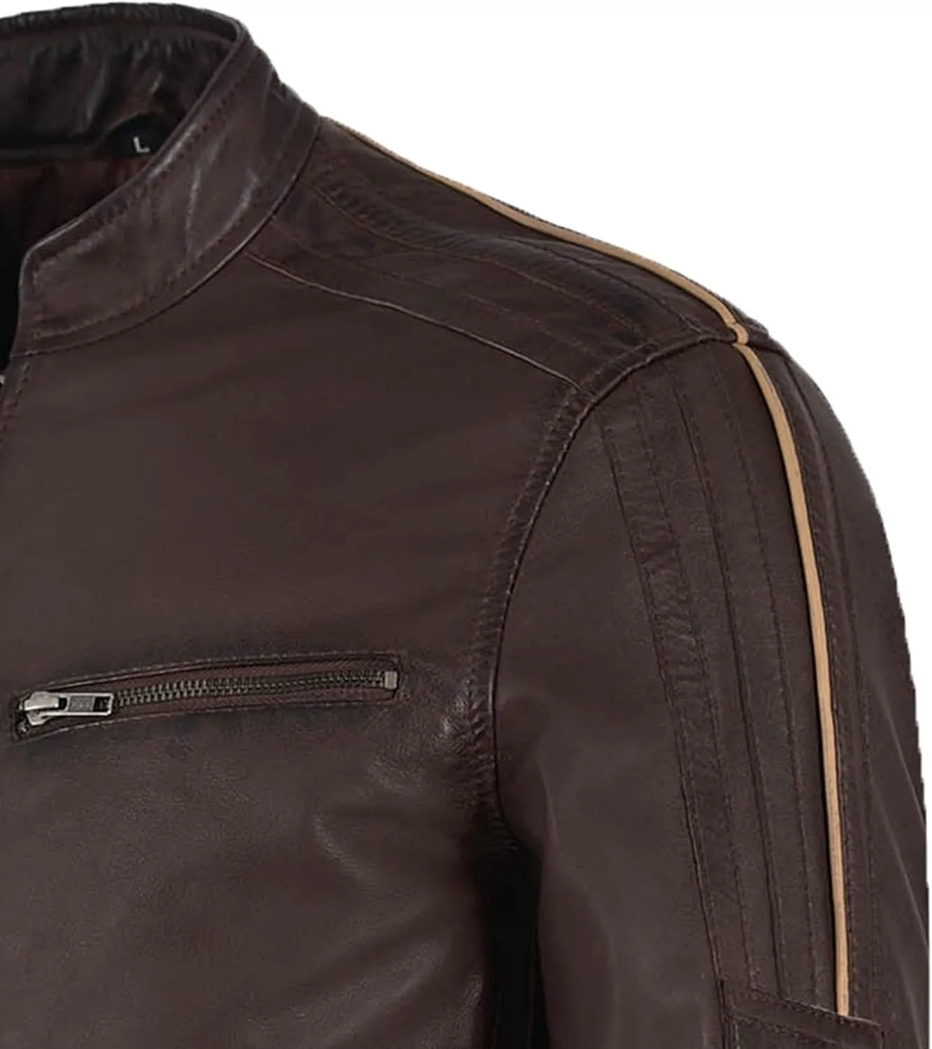 HANDSY Leather Jackets For Men - Leather Motorcycle Jacket Men -leather Biker Jacket Men - Real Leather Jackets For Men