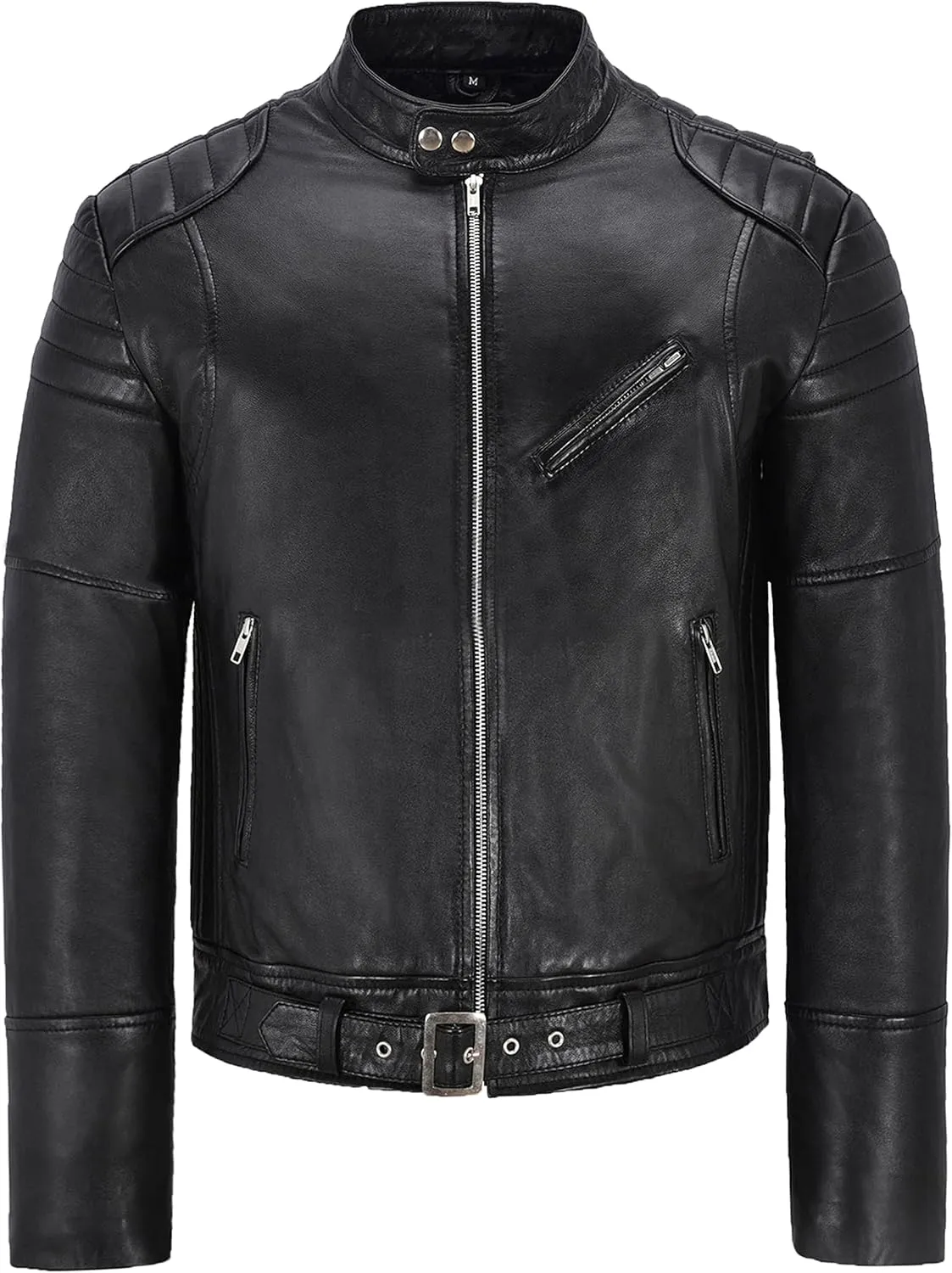HANDSY Leather Jackets For Men - Leather Motorcycle Jacket Men -leather Biker Jacket Men - Real Leather Jackets For Men