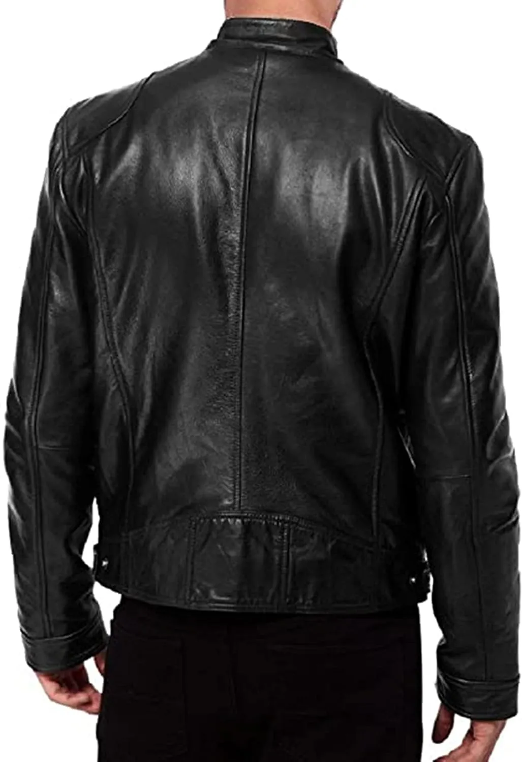 HANDSY Leather Jackets For Men - Leather Motorcycle Jacket Men -leather Biker Jacket Men - Real Leather Jackets For Men