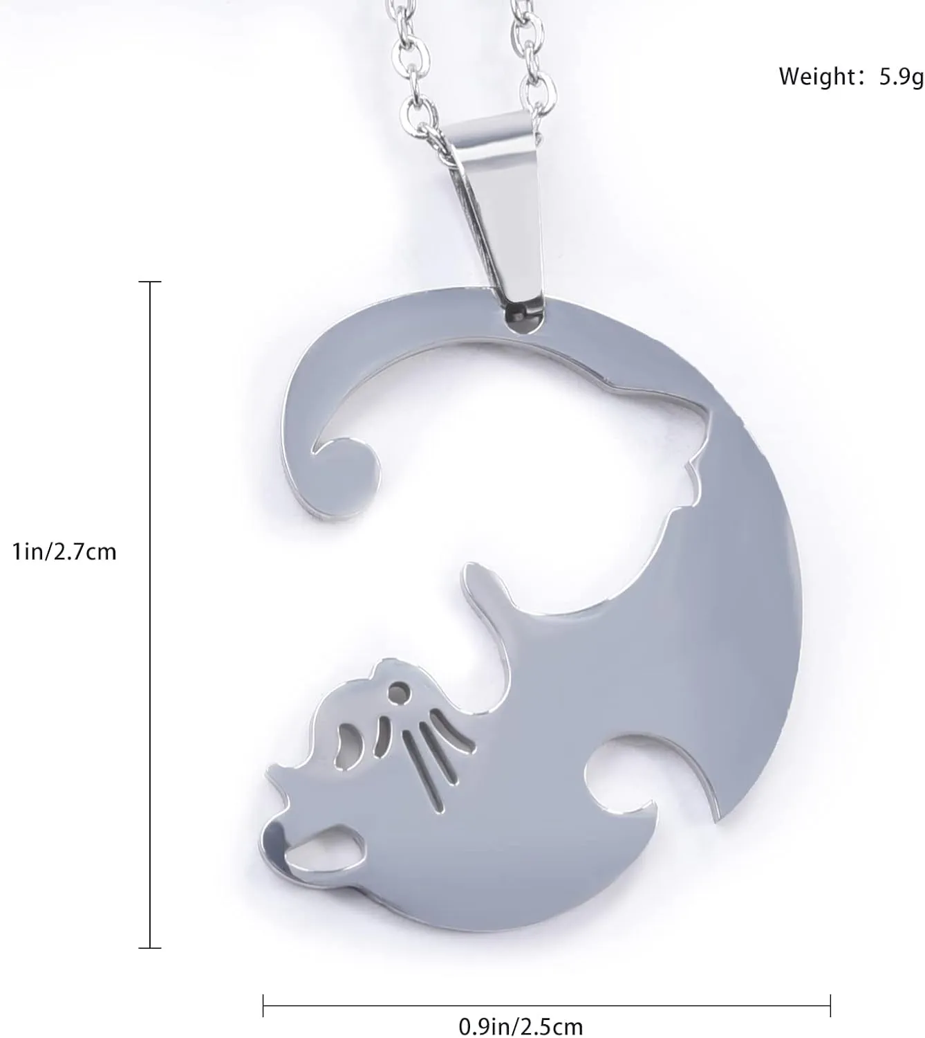 HANRESHE Cat Matching Necklaces Best Friend Necklaces Heart Yin Yang Friendship Necklace For 2