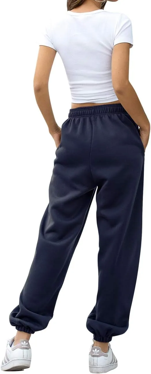 HeSaYep Women's High Waisted Sweatpants Workout Active Joggers Pants Baggy Lounge Bottoms