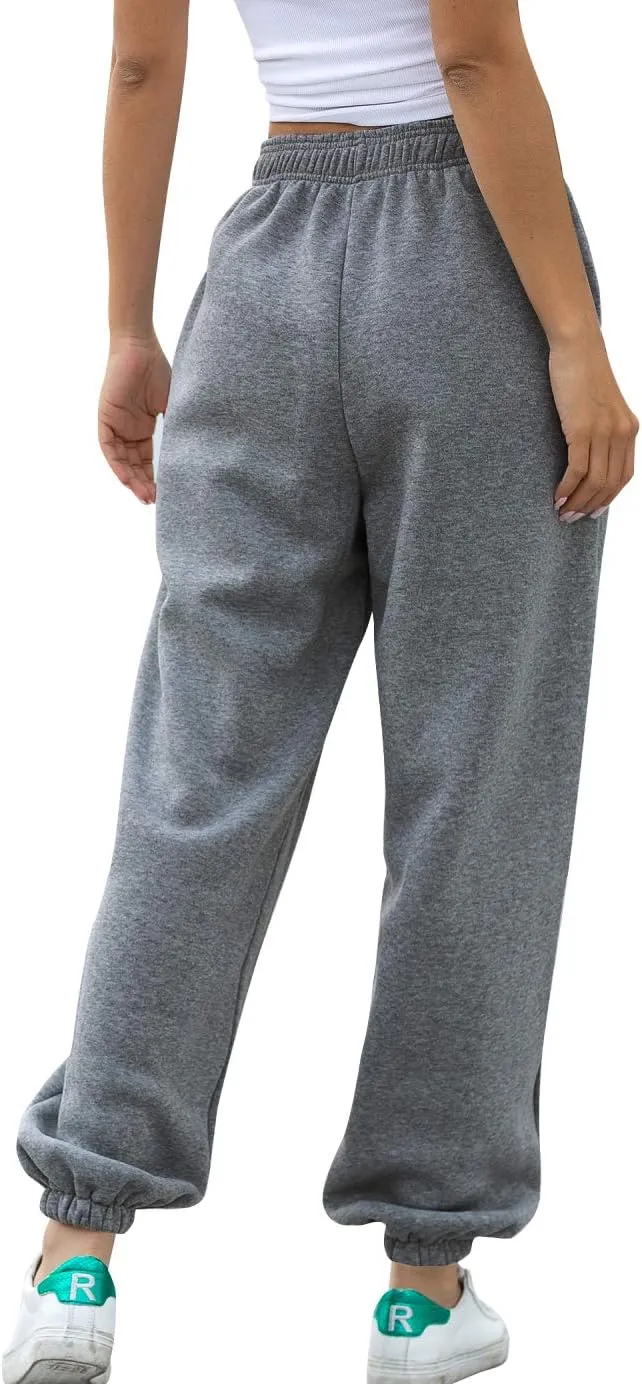 HeSaYep Women's High Waisted Sweatpants Workout Active Joggers Pants Baggy Lounge Bottoms