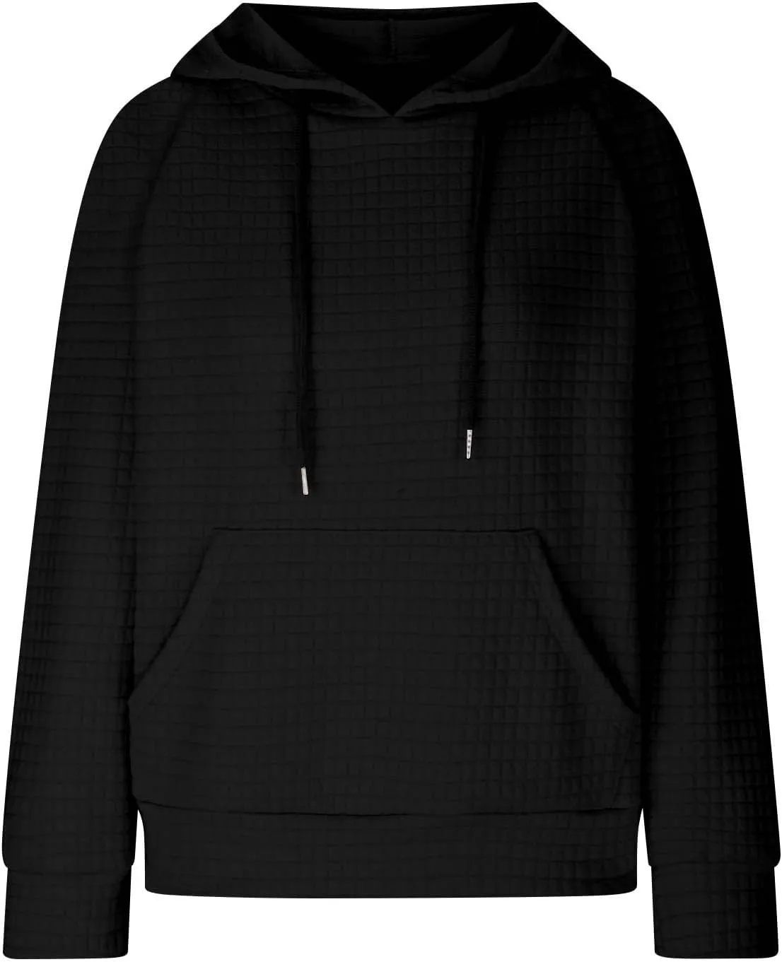 Hoodies for Women Long Sleeve Waffle Knit Sweatshirt Oversized Drawstring Hoodie Loose Hoodie Sweatshirt with Pocket