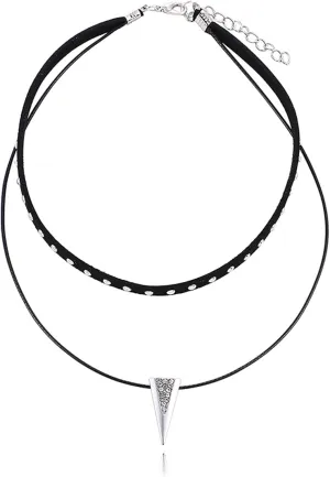 HUASAI Boho Choker Necklaces for Women Trendy Long Necklaces Layered Leather Choker Necklace Country Concert Outfits Bohemian Suede Turquoise Necklaces Western Jewelry Outfits for Women