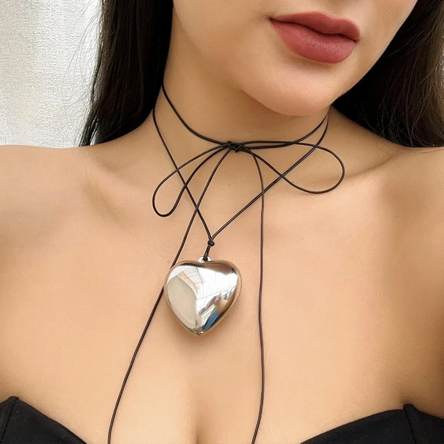 HUASAI Boho Choker Necklaces for Women Trendy Long Necklaces Layered Leather Choker Necklace Country Concert Outfits Bohemian Suede Turquoise Necklaces Western Jewelry Outfits for Women