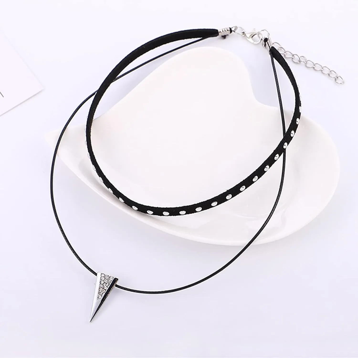 HUASAI Boho Choker Necklaces for Women Trendy Long Necklaces Layered Leather Choker Necklace Country Concert Outfits Bohemian Suede Turquoise Necklaces Western Jewelry Outfits for Women