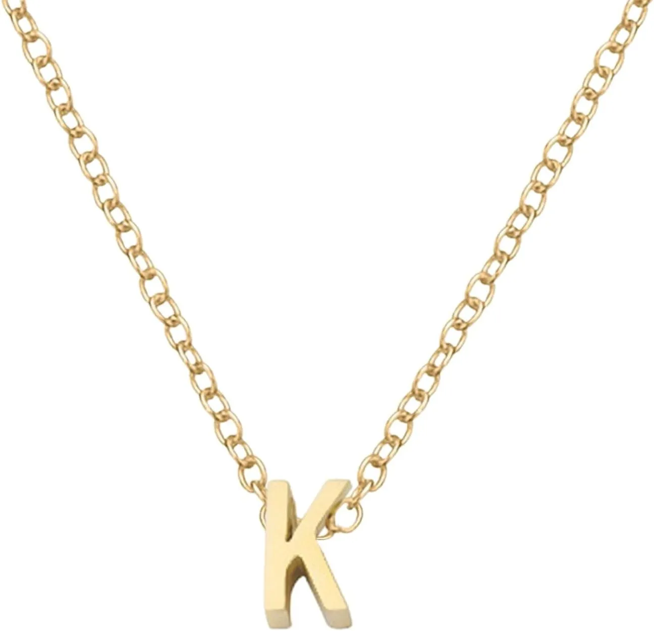 Initial Necklaces for Women, 14k Gold Plated Letter Necklace Cute Gold Initial Initial Choker Necklaces for Women Trendy Gold Jewelry Layered Necklaces For Women
