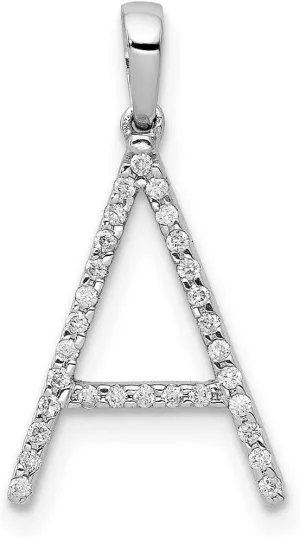 JewelryWeb 14k Solid Yellow Gold Diamond Letter Name Personalized Monogram Initial Pendant Necklace-Pendant for Women in Choice of Initials
