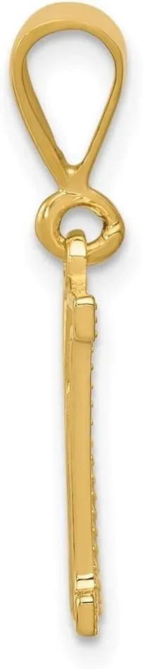 JewelryWeb 16mm 10k Solid Yellow Gold Letter Name Personalized Monogram Initial Pendant Necklace-Pendant for Women