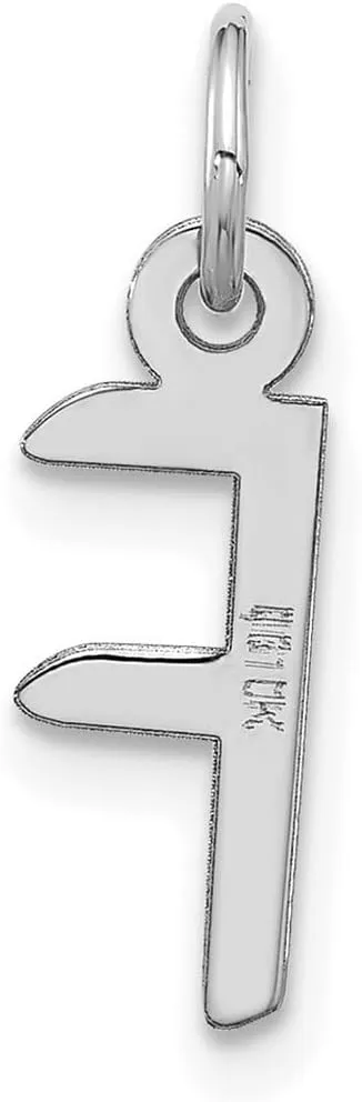 JewelryWeb 6.3mm 10k White Gold Large Slanted Block Letter Name Personalized Monogram Initial Charm Pendant Necklace for Women