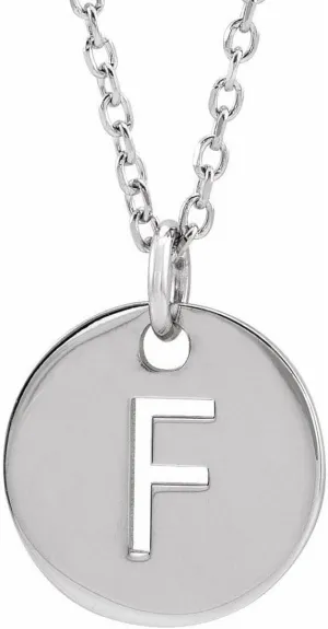 JewelryWeb 925 Sterling Silver Letter Name Personalized Monogram Initial F 10mm 16 18 Inch Polished Initial Dangle Necklace Pendant-Necklace for Women
