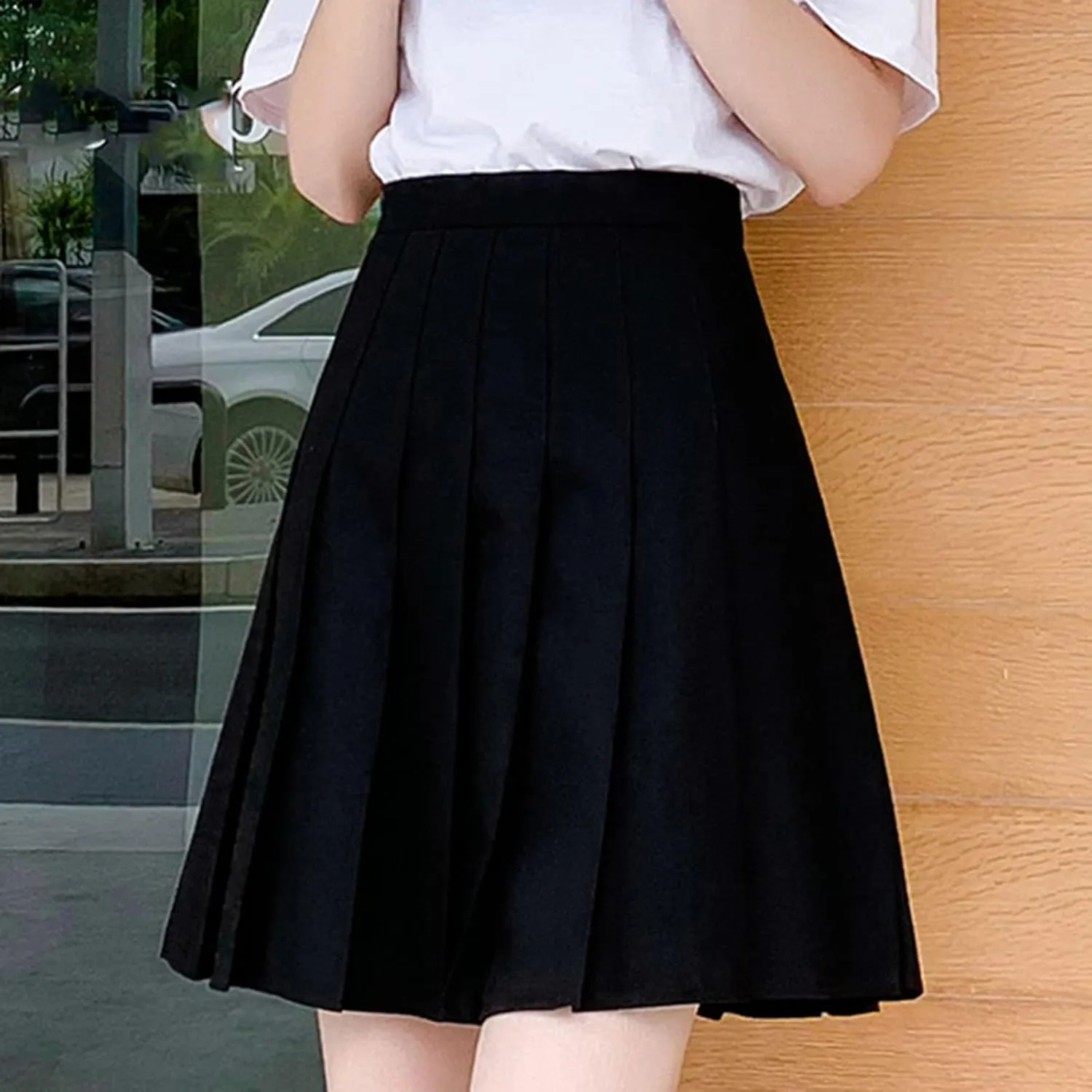 JOAU Skirts for Womens Juniors Girl High Waisted Pleated Tennis Skirt School A-Line Skater Skirts with Lining Shorts
