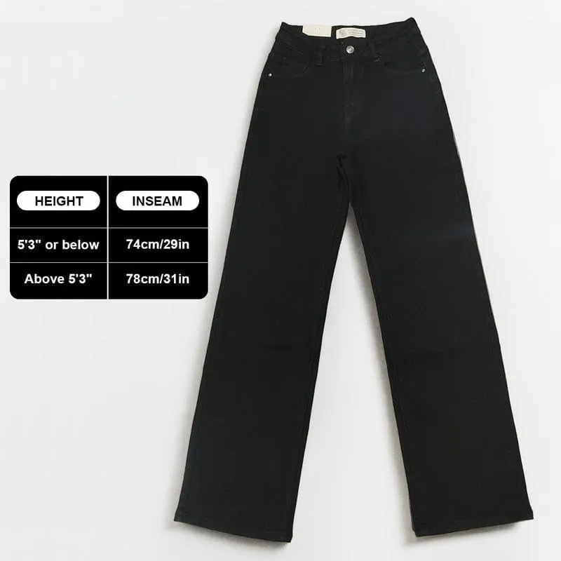 KatchMe Women's Minimalist High Waist DenimStretch Wide Leg Jeans, Trendy Multi-PocketDenim Trousers for Women,
